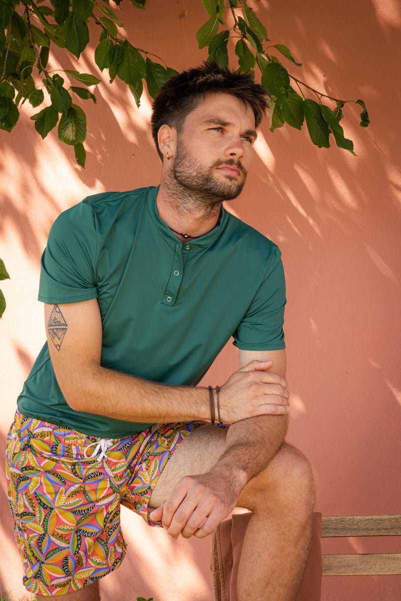 HAWAÏ VERT PIN - Les UltraViolettes - Maillots de bain & vêtements anti - UV UPF50+ éthiques et responsables pour toute la famille