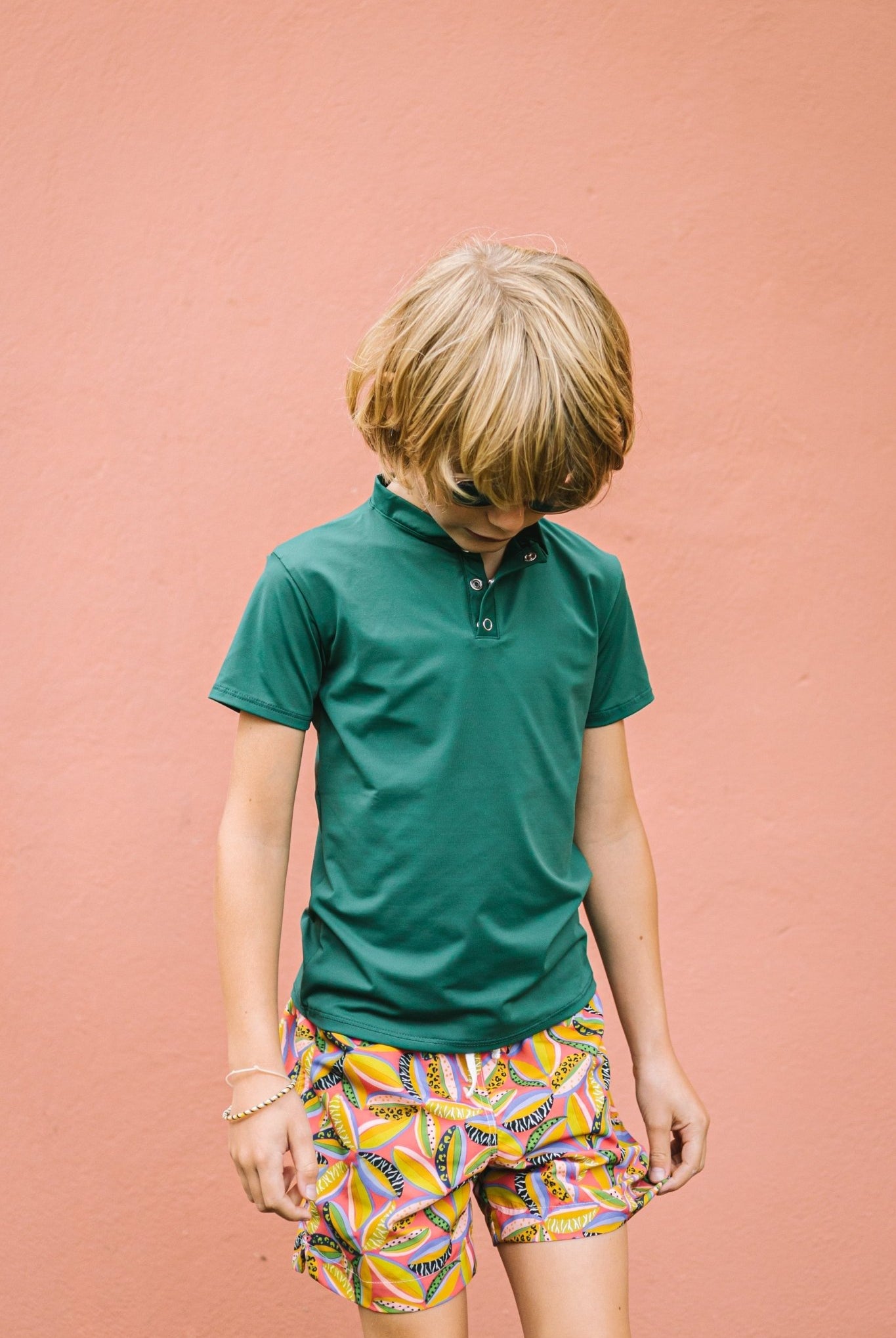 MINI HAWAÏ VERT PIN - Les UltraViolettes - Maillots de bain & vêtements anti - UV UPF50+ éthiques et responsables pour toute la famille