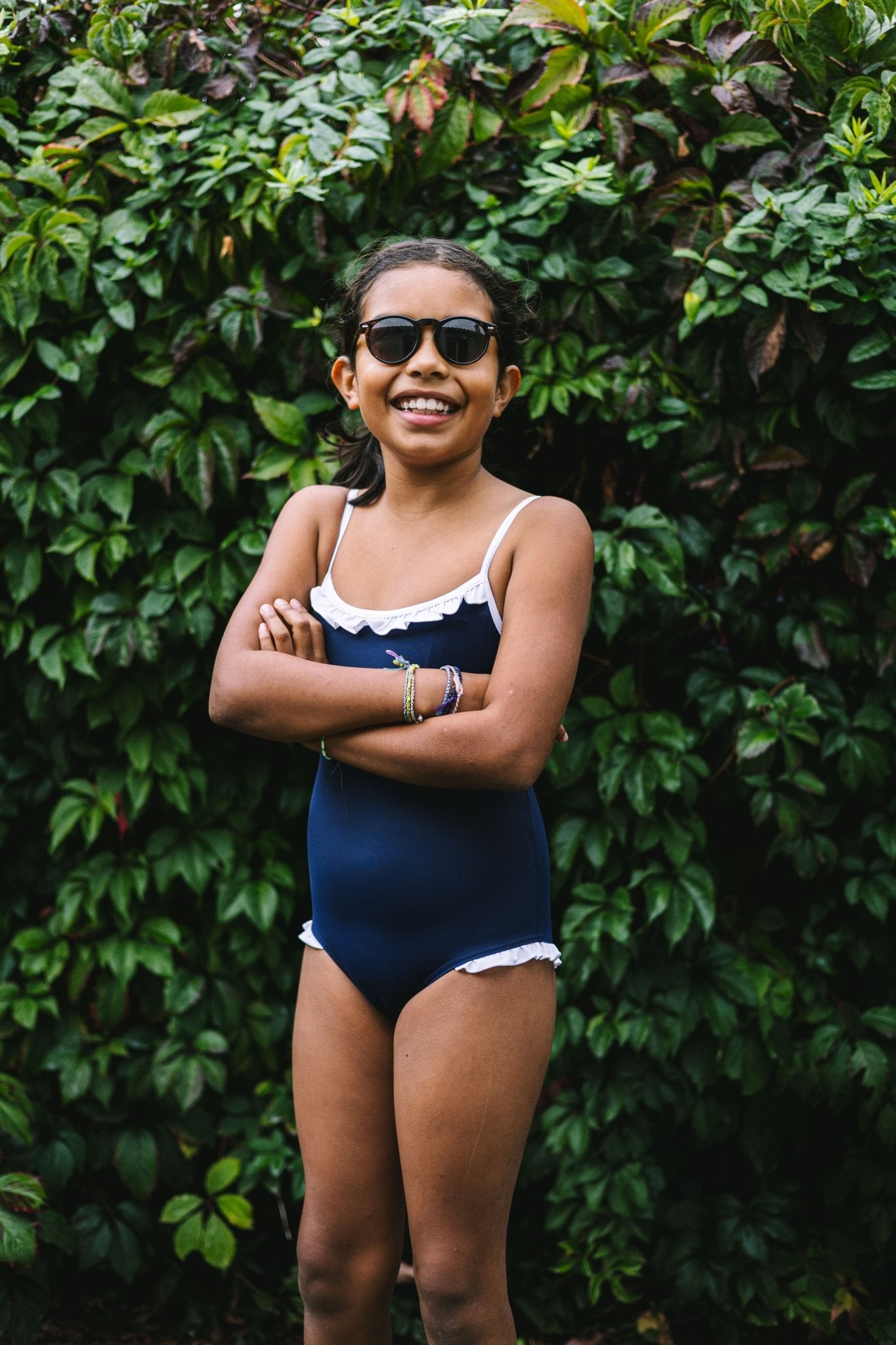 STARLETTE MARINE BLANC - Les UltraViolettes - Maillots de bain & vêtements anti - UV UPF50+ éthiques et responsables pour toute la famille