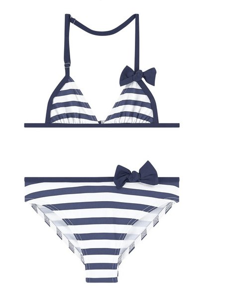 Maillot de bain 2 pièces à rayures - Marine