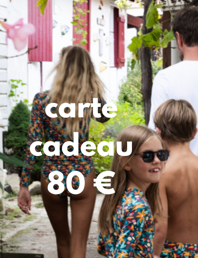 CARTE CADEAU 80 EUROS - Les UltraViolettes - Maillots de bain & vêtements anti-UV UPF50+ éthiques et responsables pour toute la famille