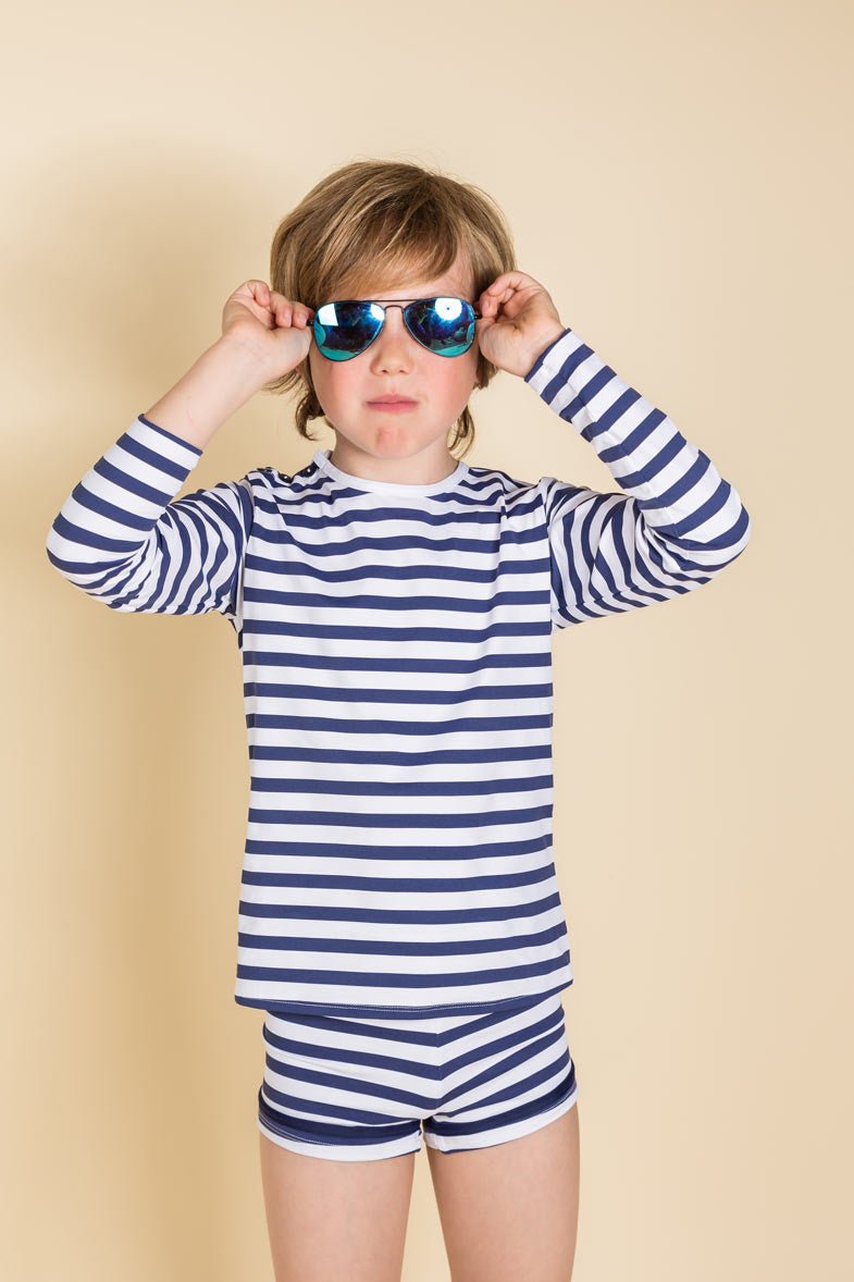 Tee-shirt manches longues anti-UV UPF50+ pour enfant écoresponsable en tissu recyclé  Pirate Les UltraViolettes