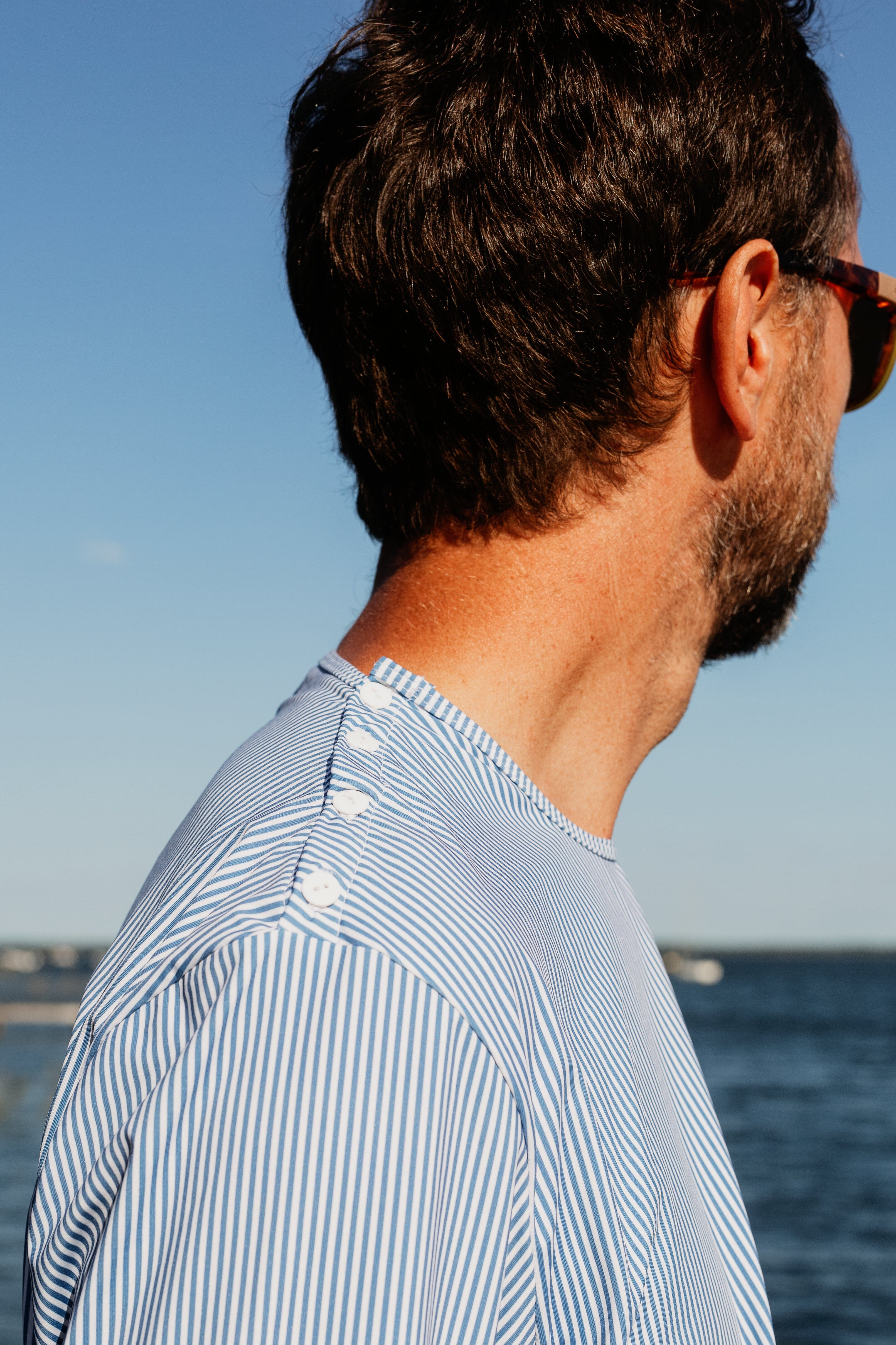 Tee-shirts manches longues anti-UV UPF50+ écoresponsables en tissu recyclé pour homme Marlon Les UltraViolettes