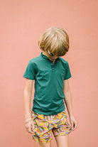 MINI HAWAÏ VERT PIN - Les UltraViolettes - Maillots de bain & vêtements anti - UV UPF50+ éthiques et responsables pour toute la famille
