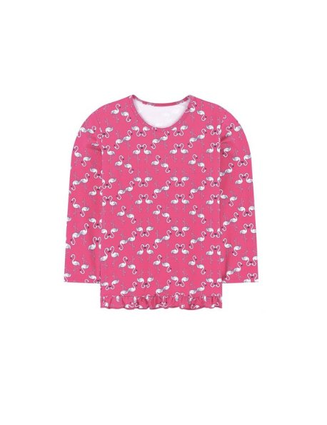 CONFETTI FLAMINGOS Les UltraViolettes tee-shirt manches longues enfant fille anti-UV UPF50+ en tissu recyclé écoresponsable.