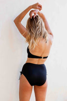 CULOTTE DE BAIN MIAMI NOIR Les UltraViolettes culotte de bain anti-UV UPF50+ en tissu recyclé écoresponsable