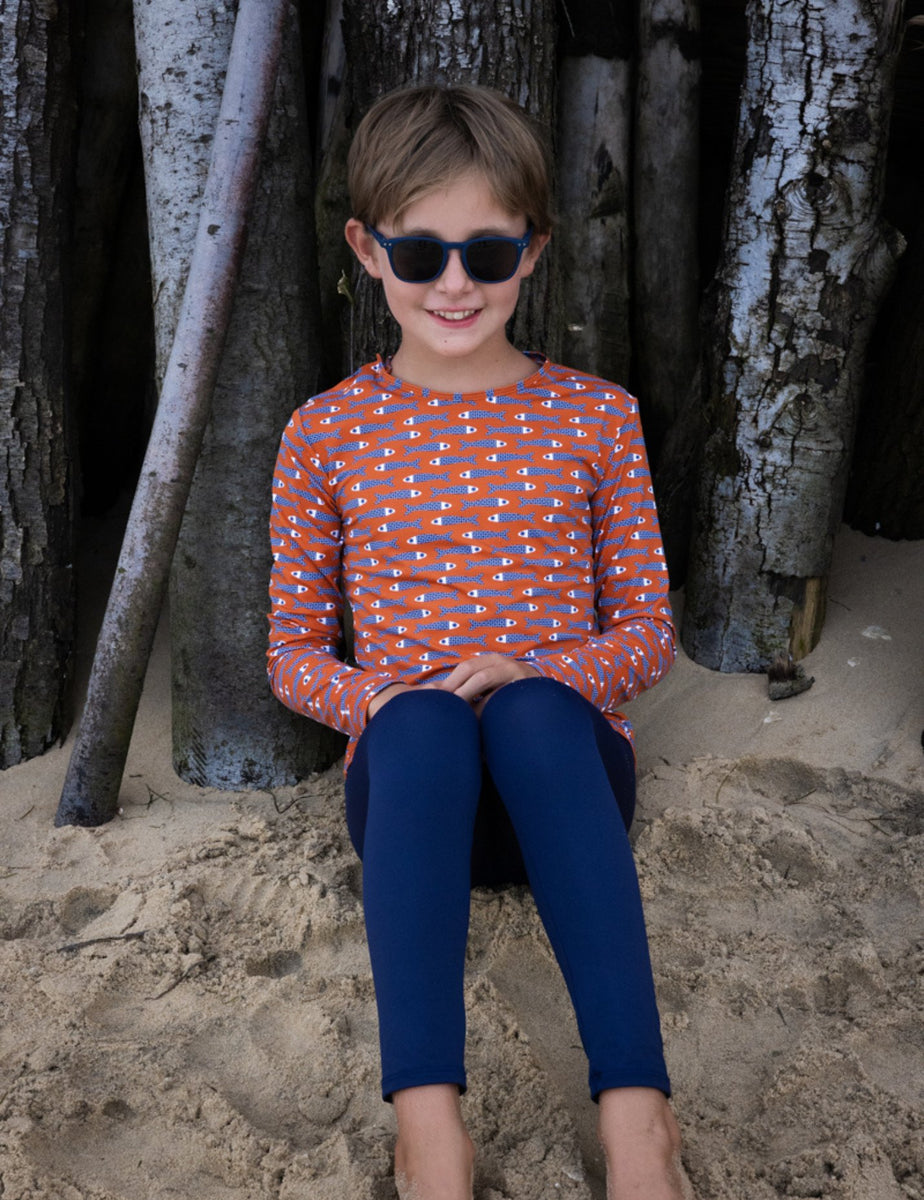 caleçon de bain enfant anti-UV recyclé mini rio bleu marine – Les ...