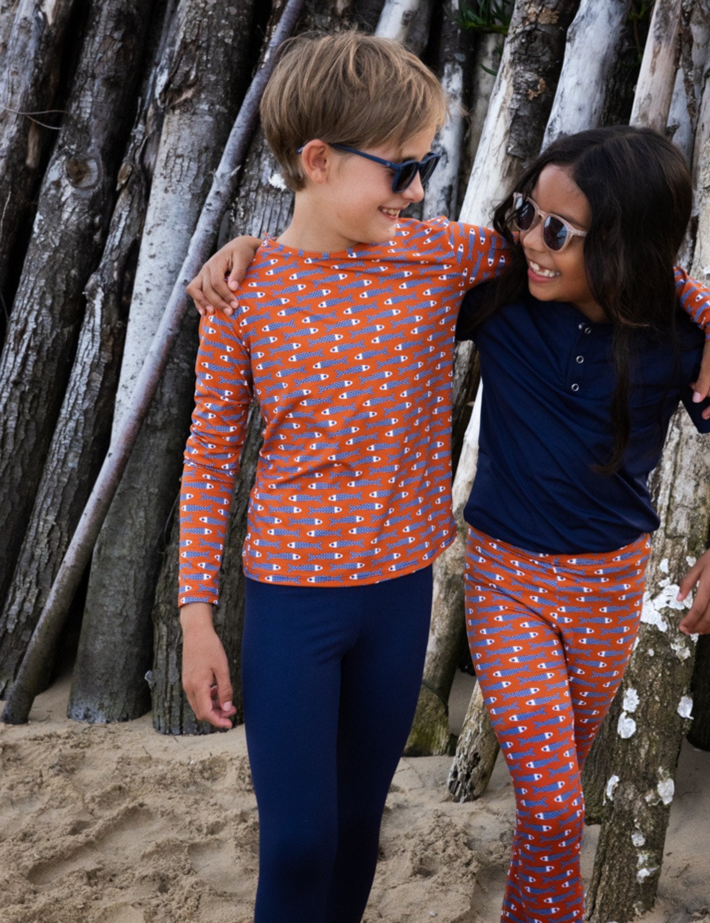 caleçon de bain enfant anti-UV recyclé mini rio bleu marine – Les ...