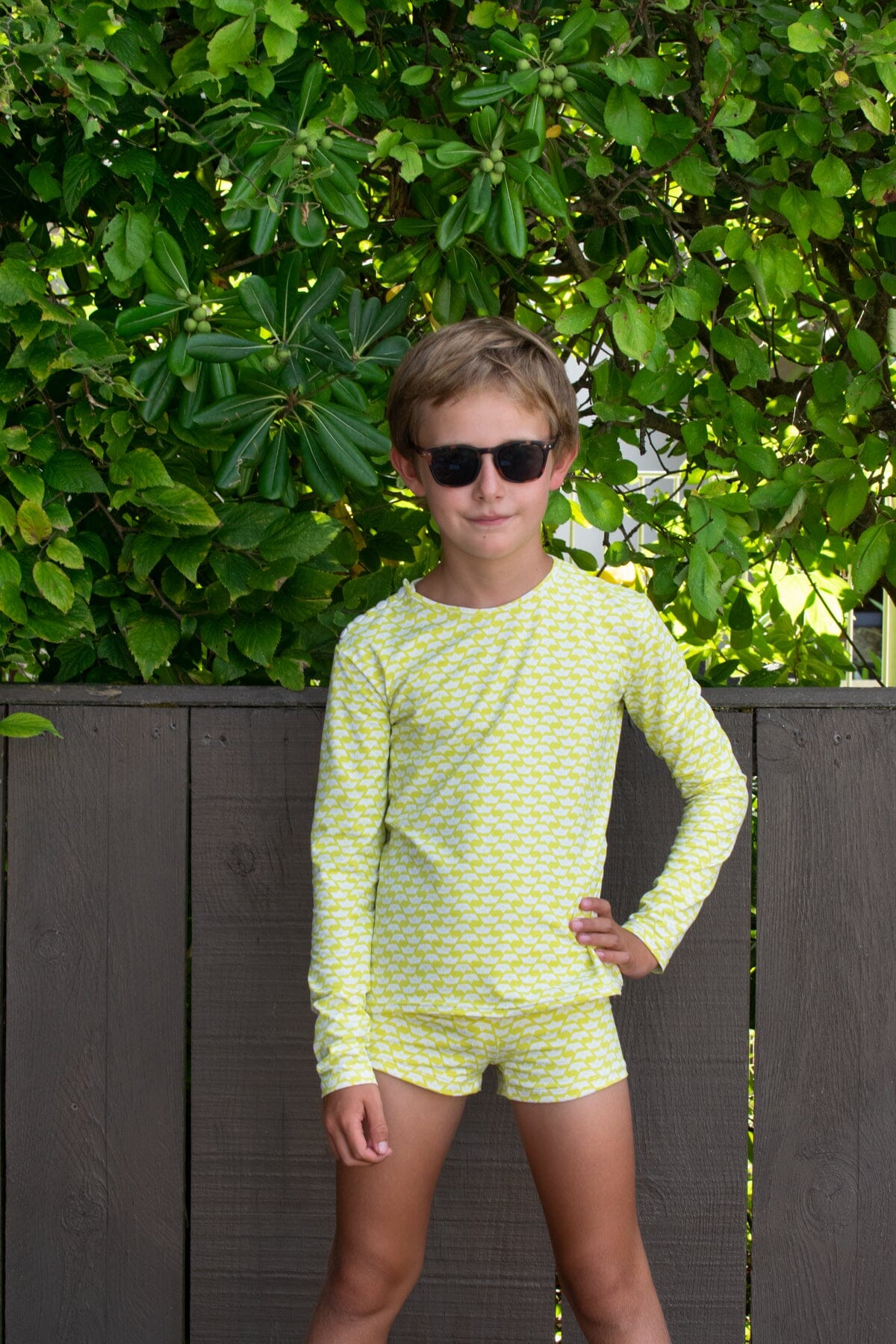 tee-shirt enfant garçon anti-UV UPF50+ écoresponsable en tissu recyclé pirate origami citron Les UltraViolettes